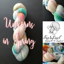 Load image into Gallery viewer, Unicorns in Spring - Handdyed Merino SockYarn - Organic